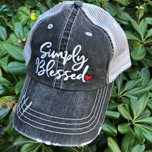✨Simply Blessed Distressed Trucker Hat✨ - Picture 2 of 5